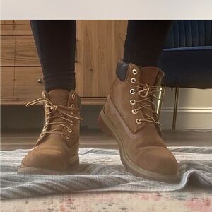 Timberland Women's Tan Lace-Up Suede Work Boots